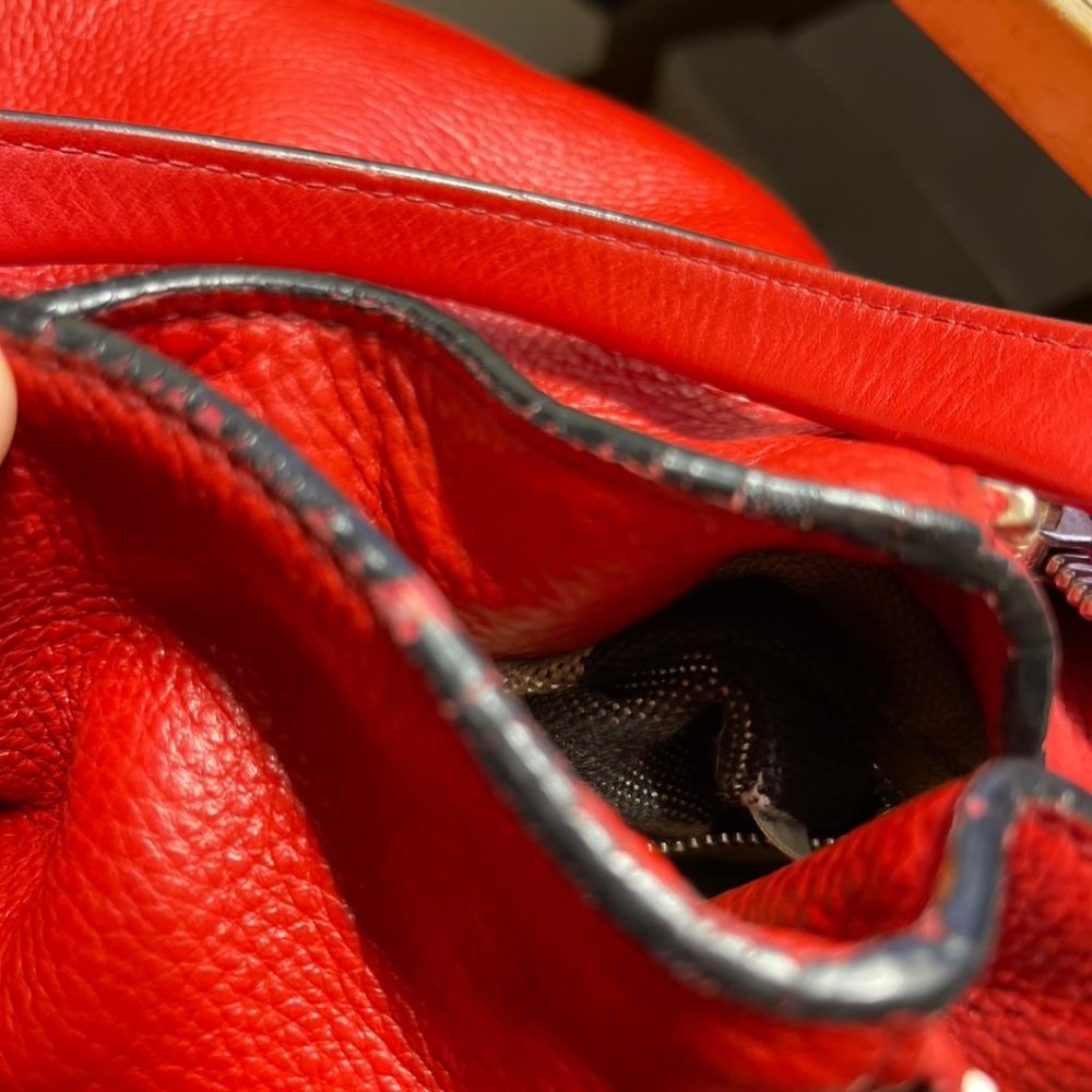 authentic BURBERRY Red Leather Crossbody Bag - Picture 9 of 11